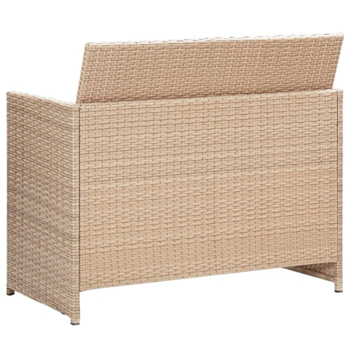 Canapé de jardin à 2 places avec coussins Beige Résine tressée – Image 3