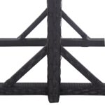 Table de jardin Noir 110x53x72 cm Verre et résine tressée – Image 3