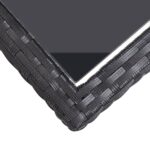 Table de jardin Noir 110x53x72 cm Verre et résine tressée – Image 4