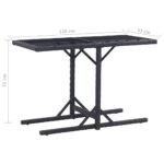 Table de jardin Noir 110x53x72 cm Verre et résine tressée – Image 5