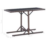 Table de jardin Marron 110x53x72 cm Verre et résine tressée – Image 5
