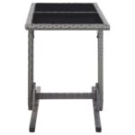 Table de jardin Anthracite 110x53x72 cm Verre et résine tressée – Image 2