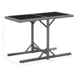 Table de jardin Anthracite 110x53x72 cm Verre et résine tressée – Image 5