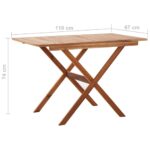 Table de jardin 110x67x74 cm Bois d'acacia massif – Image 5