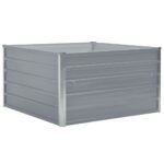 Jardinière 100 x 100 x 45 cm Acier galvanisé Gris – Image 2