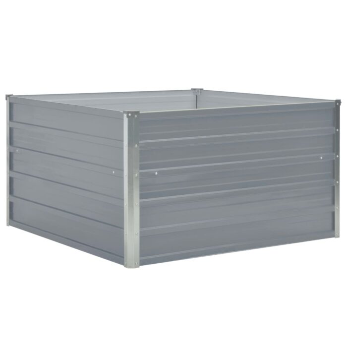 Jardinière 100 x 100 x 45 cm Acier galvanisé Gris – Image 2