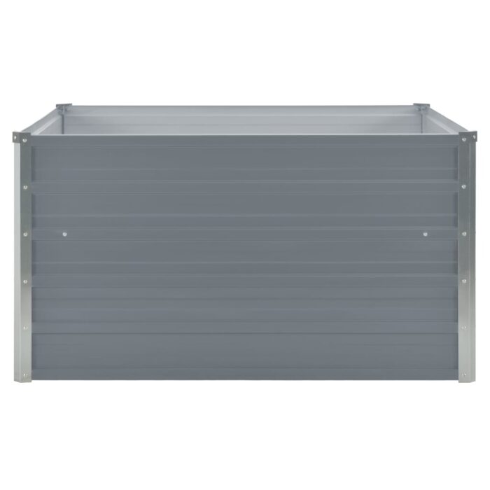Jardinière 100 x 100 x 45 cm Acier galvanisé Gris – Image 3