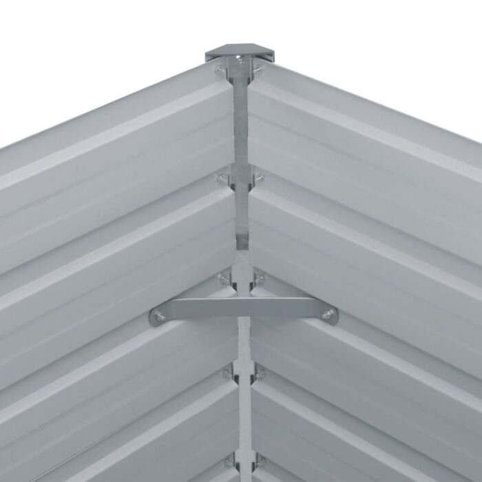 Jardinière 100 x 100 x 45 cm Acier galvanisé Gris – Image 4