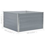 Jardinière 100 x 100 x 45 cm Acier galvanisé Gris – Image 5