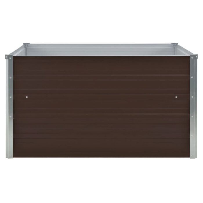 Jardinière 100 x 100 x 45 cm Acier galvanisé Marron – Image 3