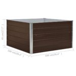 Jardinière 100 x 100 x 45 cm Acier galvanisé Marron – Image 5