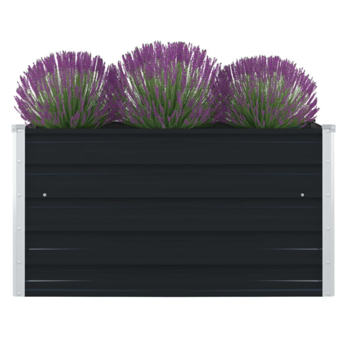 Jardinière 100 x 100 x 45 cm Acier galvanisé Anthracite – Image 1