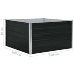 Jardinière 100 x 100 x 45 cm Acier galvanisé Anthracite – Image 5