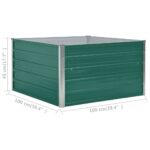 Jardinière 100 x 100 x 45 cm Acier galvanisé Vert – Image 5
