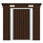 Abri de stockage pour jardin Marron 194x121x181 cm Acier – Image 3