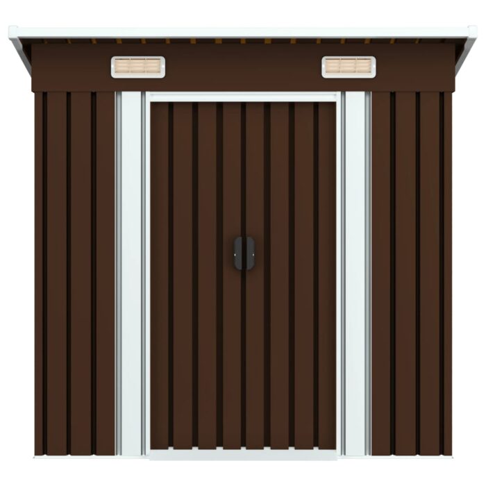 Abri de stockage pour jardin Marron 194x121x181 cm Acier – Image 3