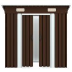 Abri de stockage pour jardin Marron 194x121x181 cm Acier – Image 4