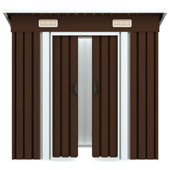 Abri de stockage pour jardin Marron 194x121x181 cm Acier – Image 4