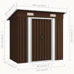 Abri de stockage pour jardin Marron 194x121x181 cm Acier – Image 7