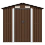 Abri de stockage pour jardin Marron 204x132x186 cm Acier – Image 3