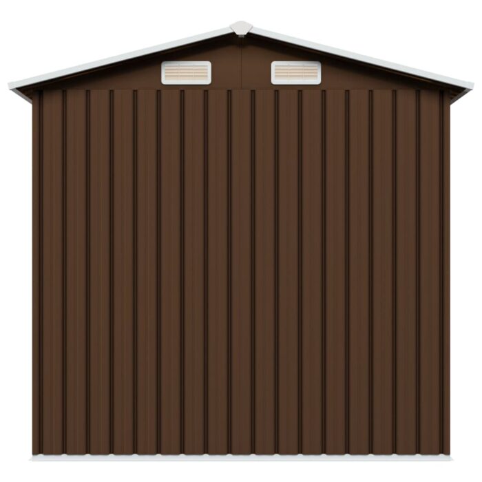 Abri de stockage pour jardin Marron 204x132x186 cm Acier – Image 6