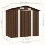 Abri de stockage pour jardin Marron 204x132x186 cm Acier – Image 7