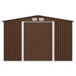 Abri de stockage pour jardin Marron 257x205x178 cm Acier – Image 3