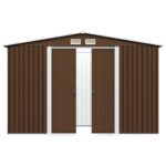 Abri de stockage pour jardin Marron 257x205x178 cm Acier – Image 4