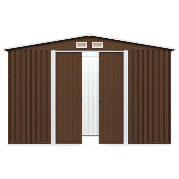 Abri de stockage pour jardin Marron 257x205x178 cm Acier – Image 4