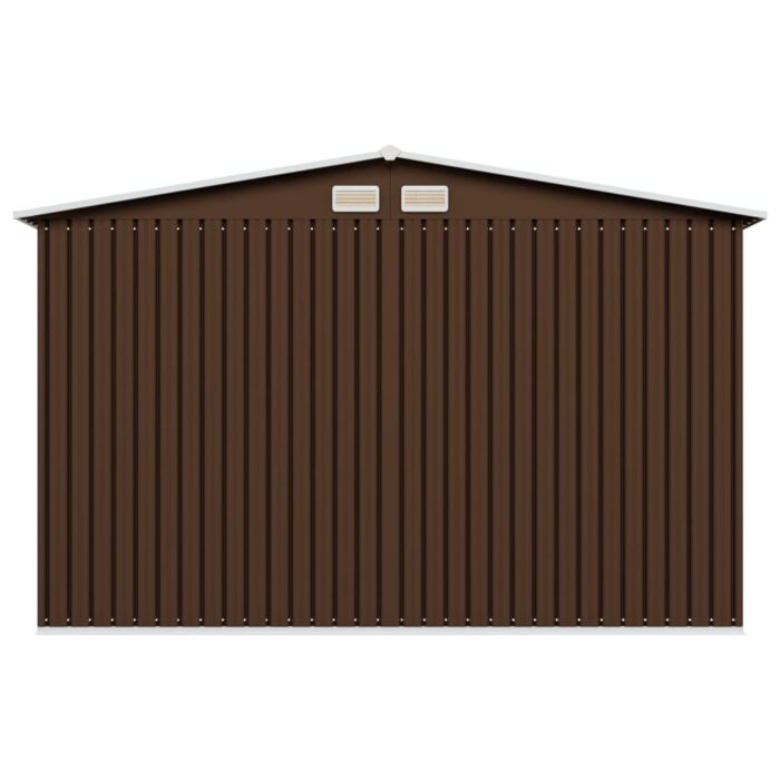 Abri de stockage pour jardin Marron 257x205x178 cm Acier – Image 6