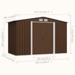 Abri de stockage pour jardin Marron 257x205x178 cm Acier – Image 7