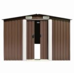 Abri de jardin Marron 257x990x181 cm Acier galvanisé – Image 4