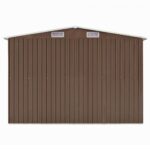 Abri de jardin Marron 257x990x181 cm Acier galvanisé – Image 5