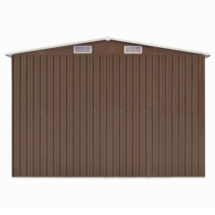 Abri de jardin Marron 257x990x181 cm Acier galvanisé – Image 5