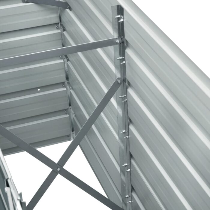 Lit surélevé de jardin Acier galvanisé 240x40x77 cm Vert – Image 4