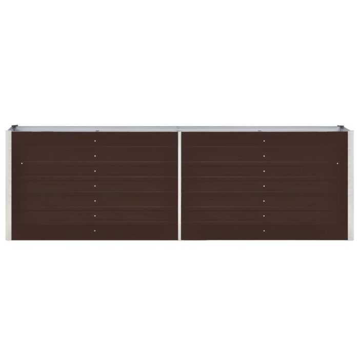 Lit surélevé de jardin Acier galvanisé 240x40x77 cm Marron – Image 2