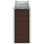 Lit surélevé de jardin Acier galvanisé 240x40x77 cm Marron – Image 3