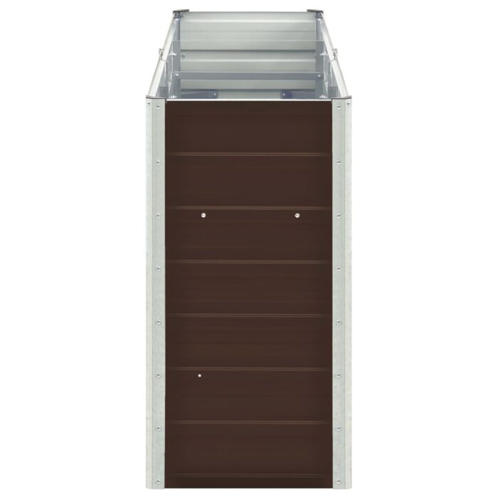 Lit surélevé de jardin Acier galvanisé 240x40x77 cm Marron – Image 3