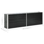 Lit surélevé de jardin Acier galvanisé 240x40x77 cm Anthracite – Image 5