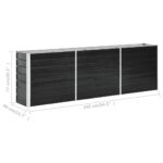 Lit surélevé de jardin Acier galvanisé 240x40x77 cm Anthracite – Image 6