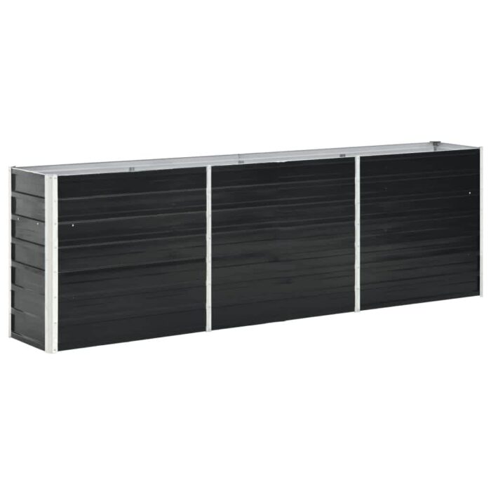 VXL8719883756851_m_en_hd_1.jpg Lit surélevé de jardin Acier galvanisé 240x40x77 cm Anthracite – Image 1