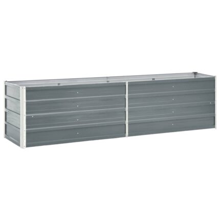 Jardinière surélevée acier galvanisé 240x40x45 cm gris