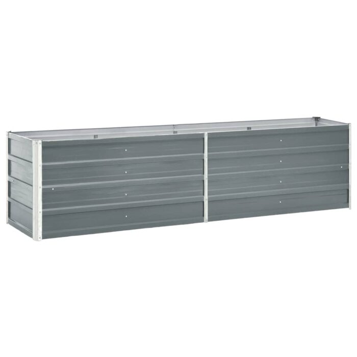 Jardinière surélevée acier galvanisé 240x40x45 cm gris – Image 1