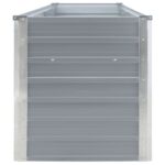 Lit surélevé de jardin Acier galvanisé 320x40x45 cm Gris – Image 3
