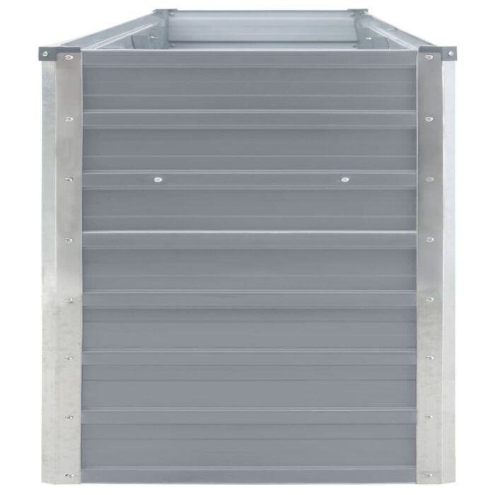 Lit surélevé de jardin Acier galvanisé 320x40x45 cm Gris – Image 3