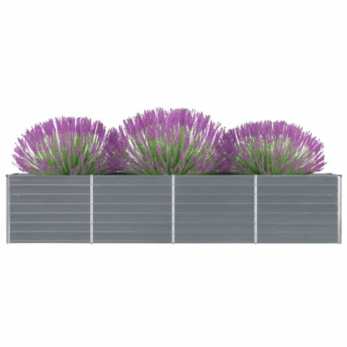 Lit surélevé de jardin Acier galvanisé 320x40x45 cm Gris – Image 1