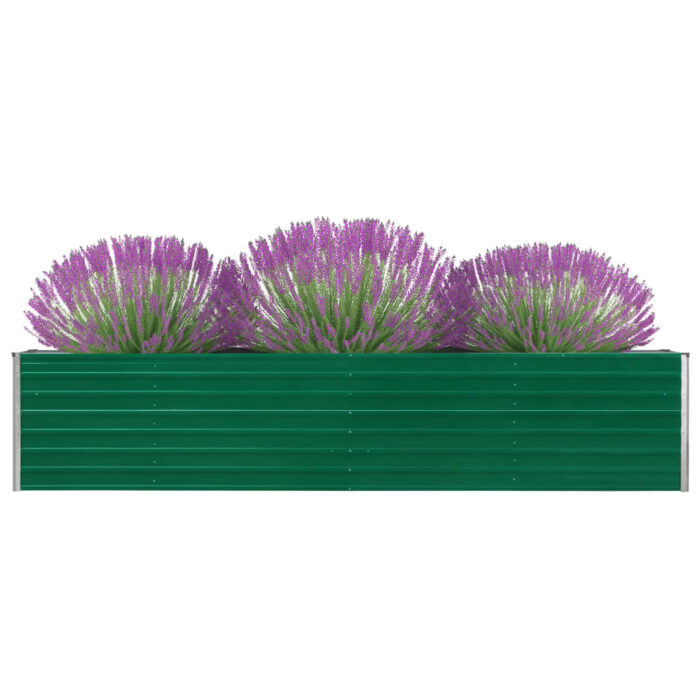 Lit surélevé de jardin Acier galvanisé 320x40x45 cm Vert – Image 1