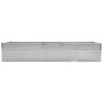 Lit surélevé de jardin Acier galvanisé 400x80x77 cm Gris – Image 2