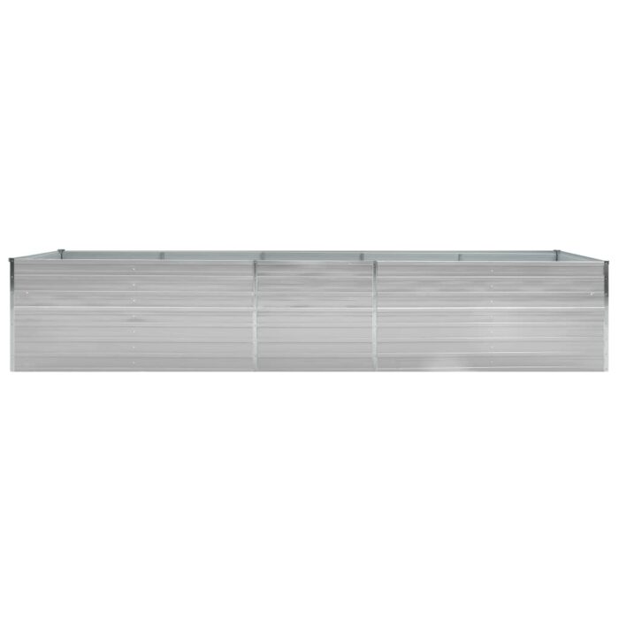 Lit surélevé de jardin Acier galvanisé 400x80x77 cm Gris – Image 2