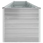 Lit surélevé de jardin Acier galvanisé 400x80x77 cm Gris – Image 3